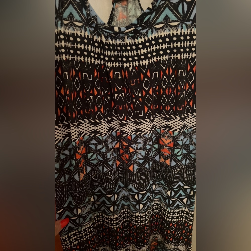 Aztec Print Pattern Adjustable Halter Stretchy Ma… - image 4